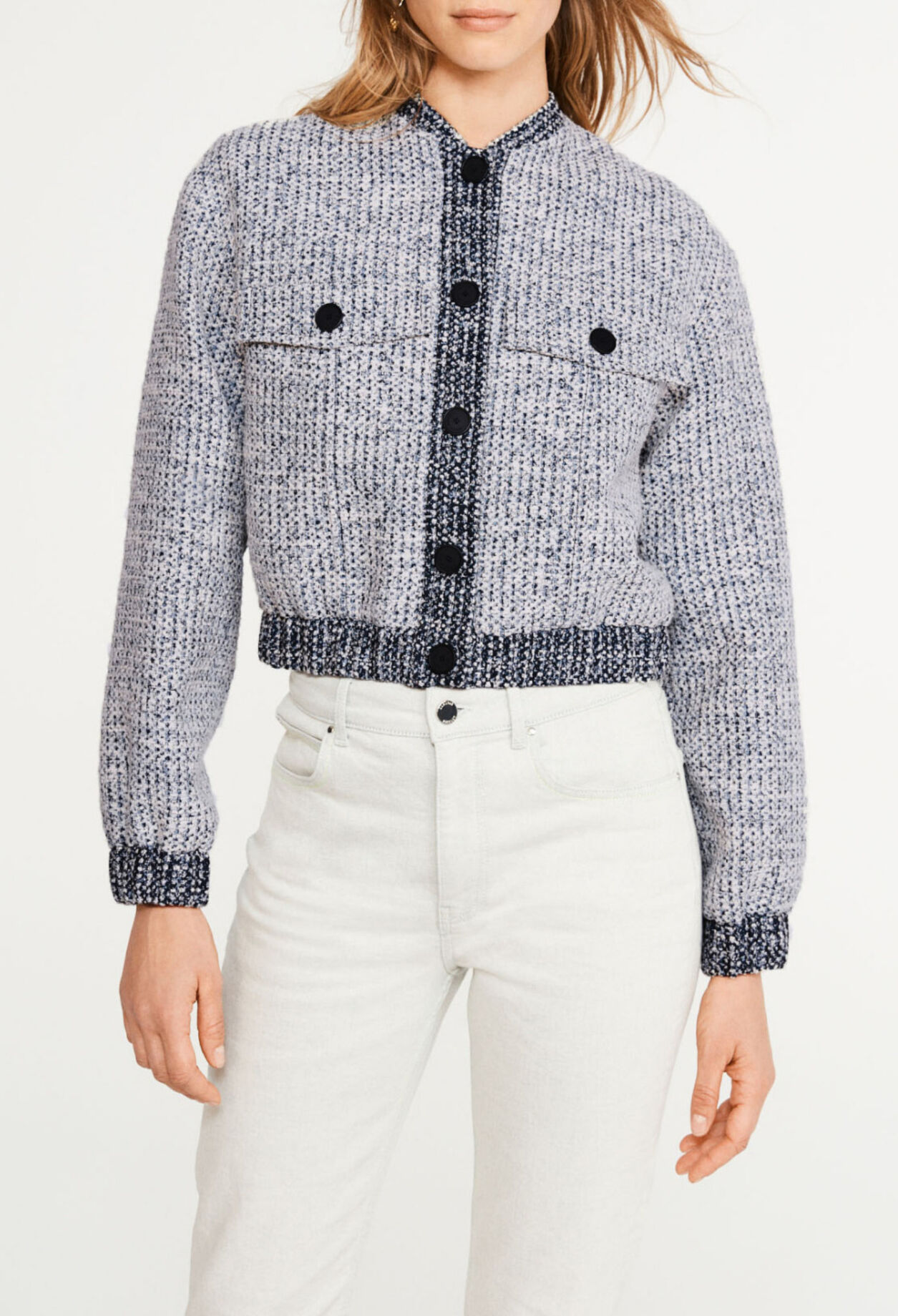 Chaqueta bomber de tweed