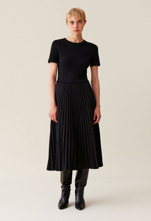 Vestido Twist de dos materiales