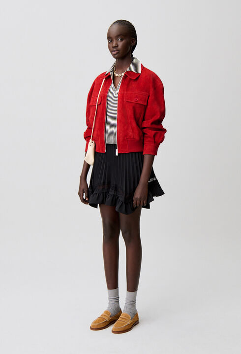 Cazadora de ante roja