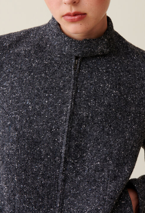 Chaqueta corta gris lana mezclada