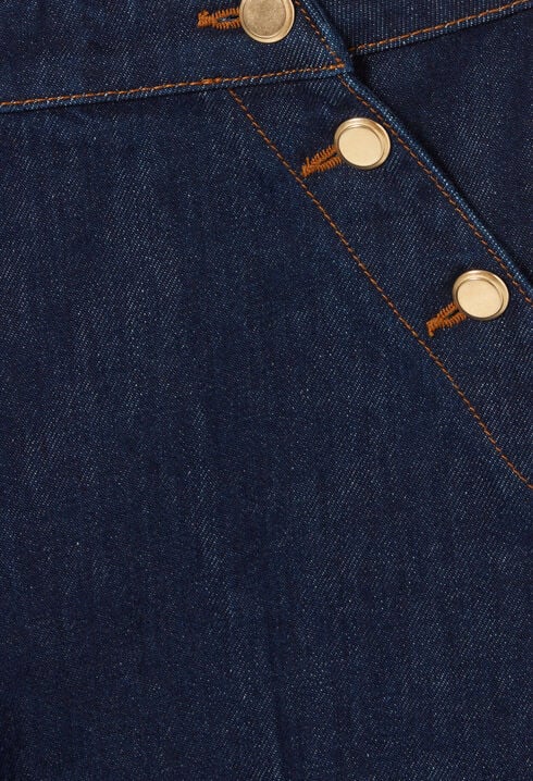 Pantalón vaquero ancho con botones