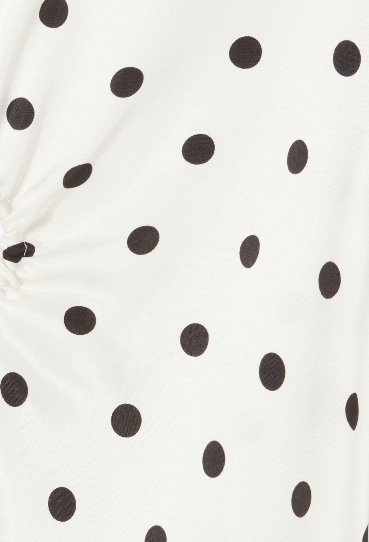 Vestido largo satinado de lunares