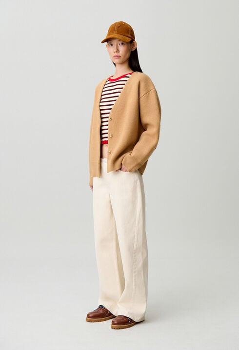 Vaquero denim de algod&oacute;n crudo