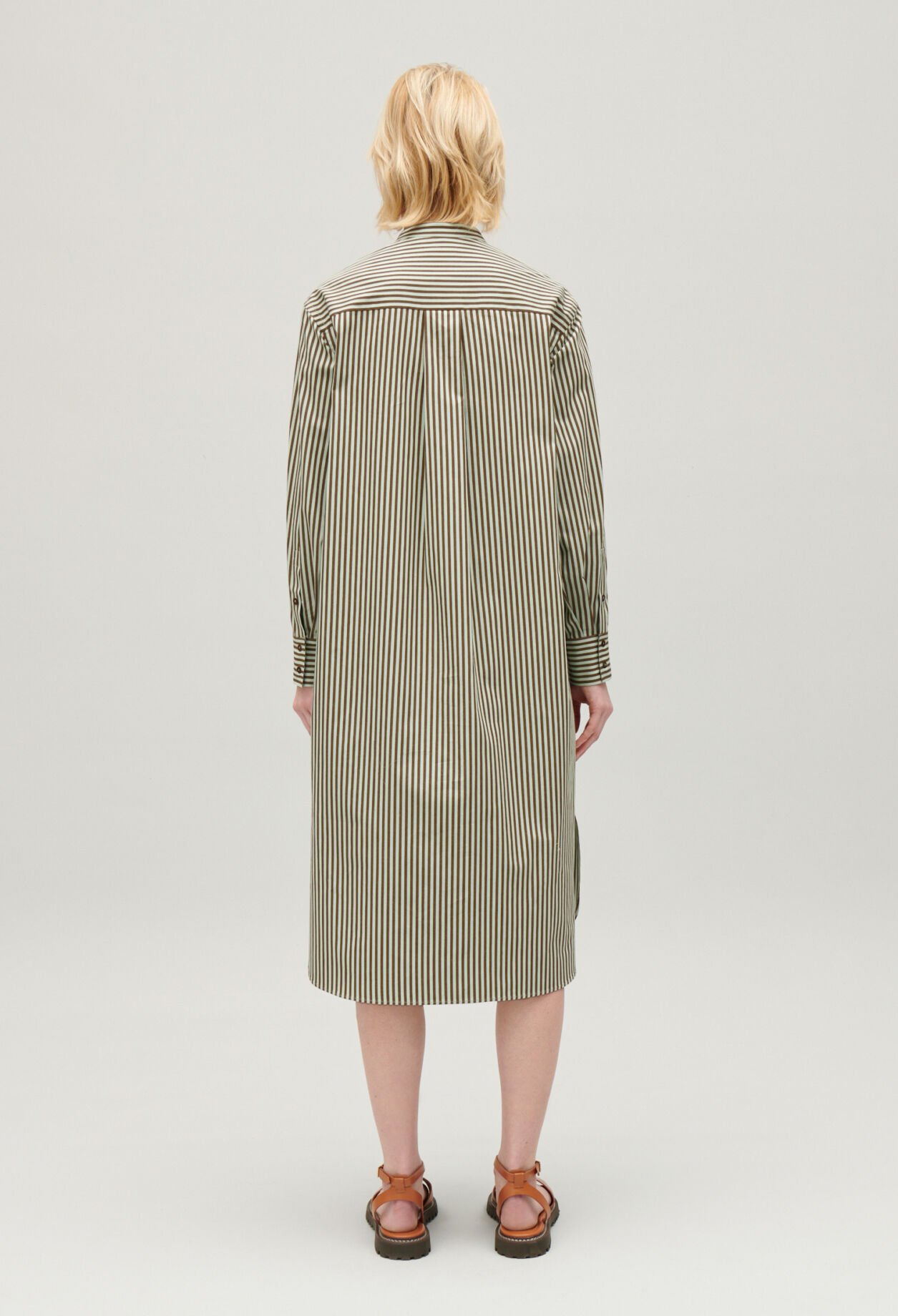 Vestido largo a rayas verdes