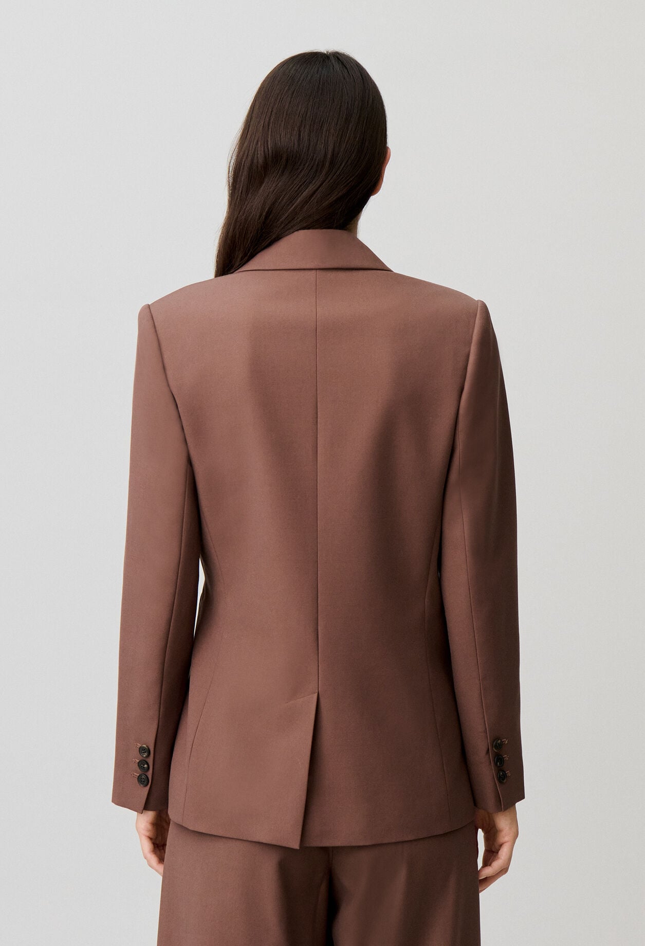 Chaqueta recta doble hebilla plata