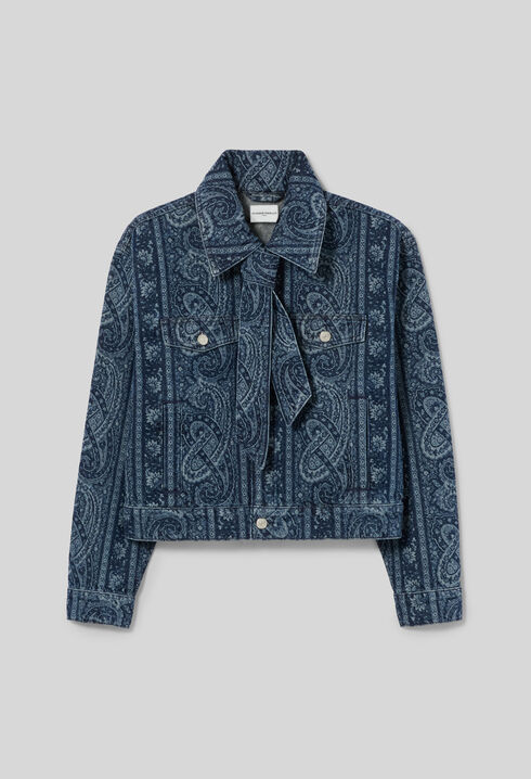 Chaqueta de denim estampada
