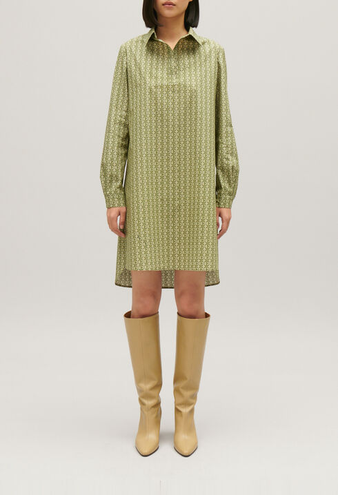 Vestido corto monograma verde