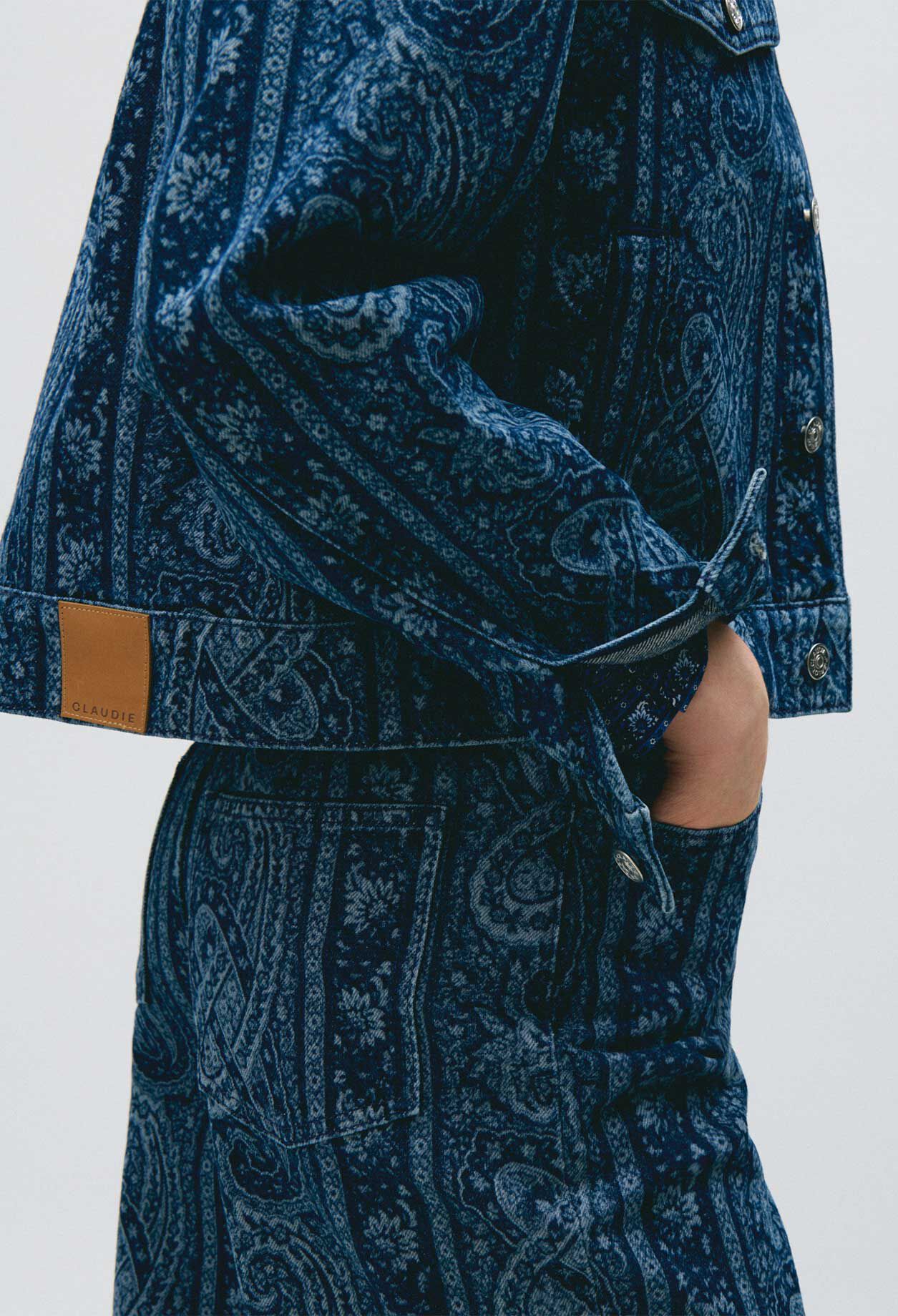 Chaqueta de denim estampada