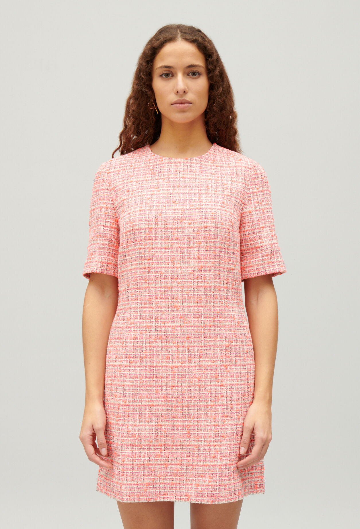 Vestido corto de tweed a cuadros