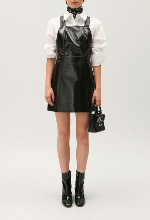 Vestido corto de vinilo negro