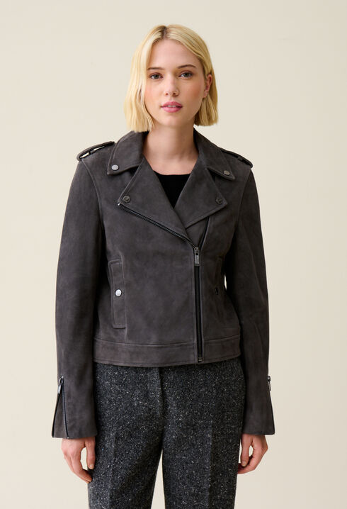 Chaqueta biker de ante