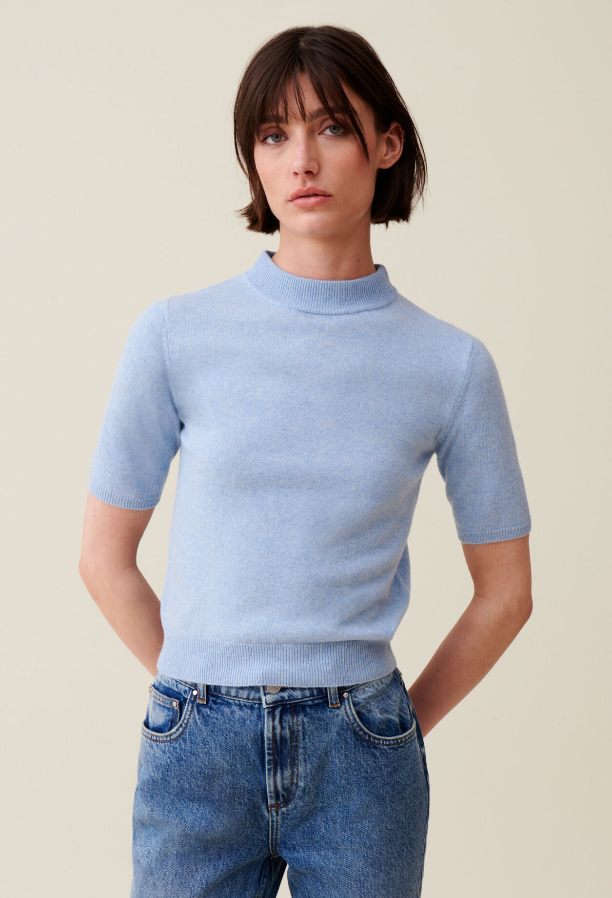 Jersey de lana cuello alto