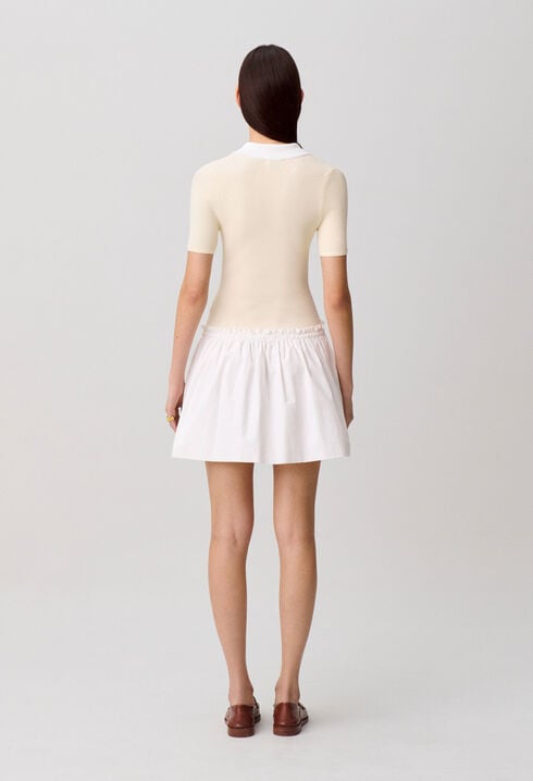 Vestido corto bimateria