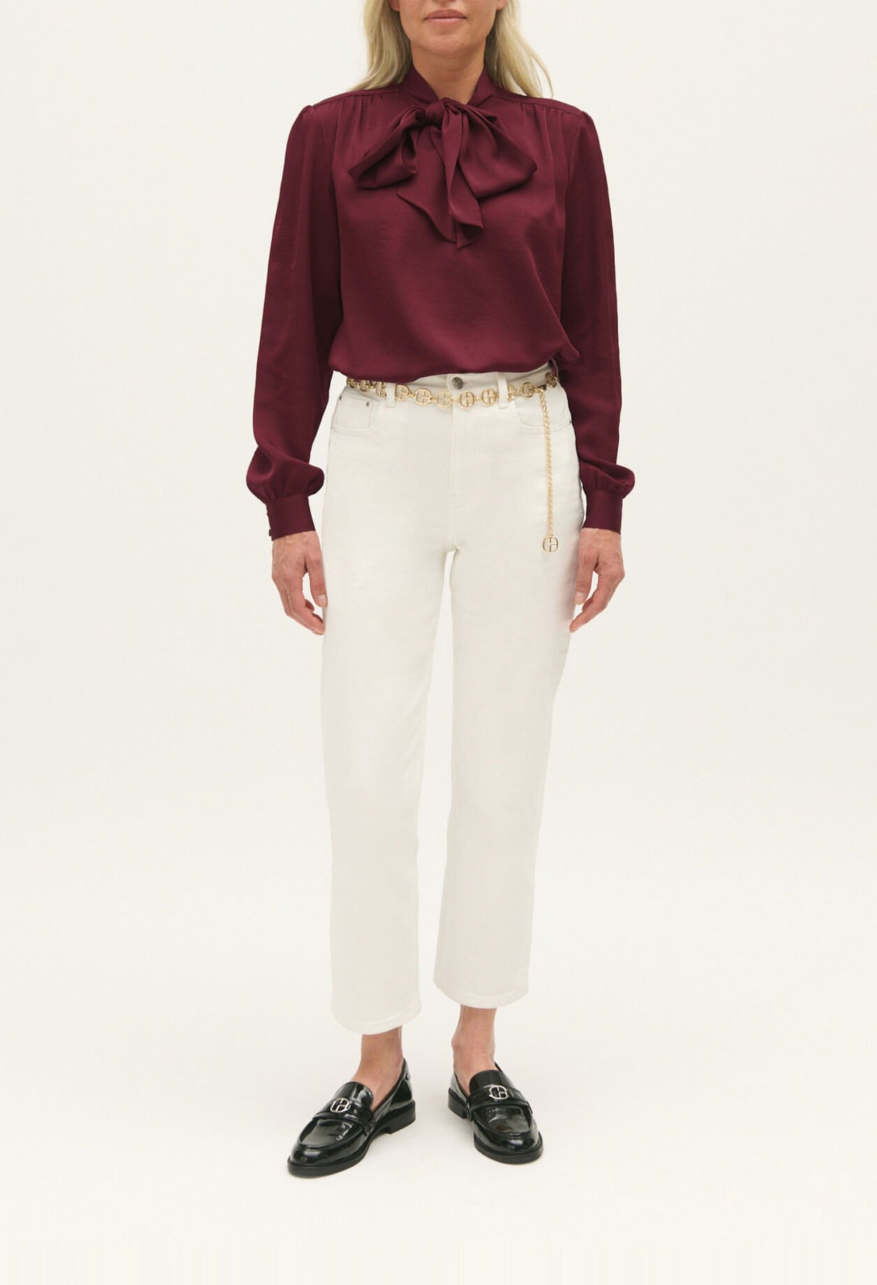 Blusa chalina burdeos