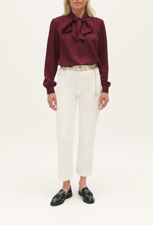 Blusa chalina burdeos
