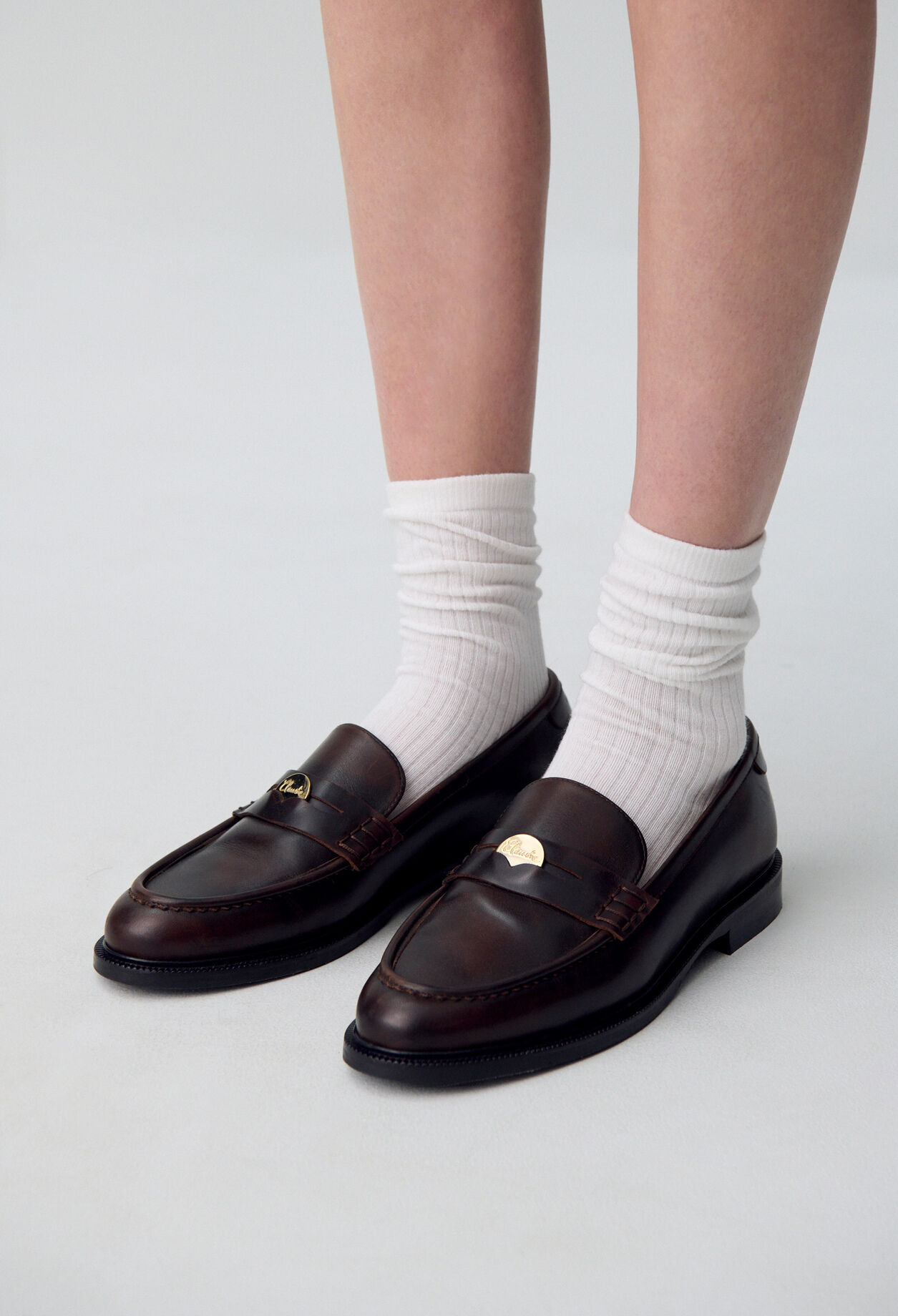 Mocasines de cuero color chocolate