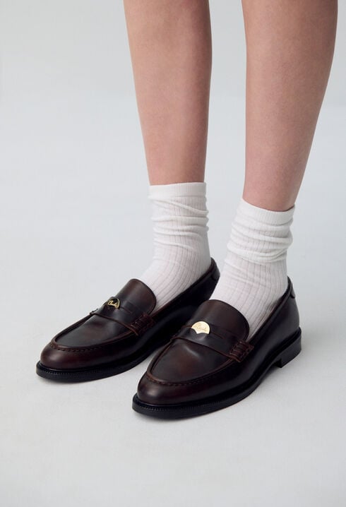 Mocasines de cuero color chocolate