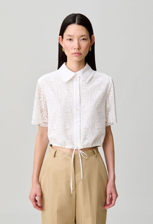 Camisa de encaje corta