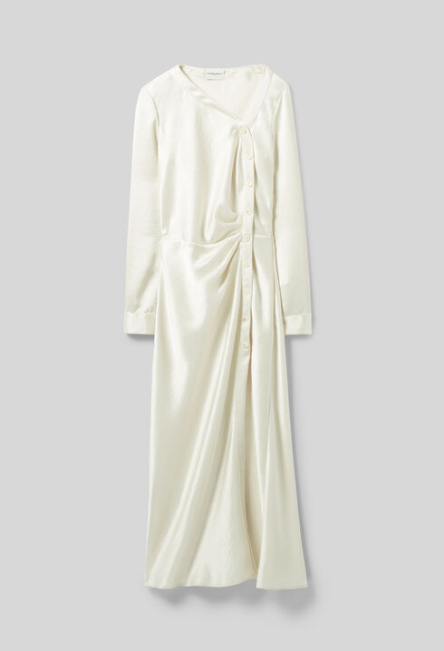 Vestido largo satinado fluido