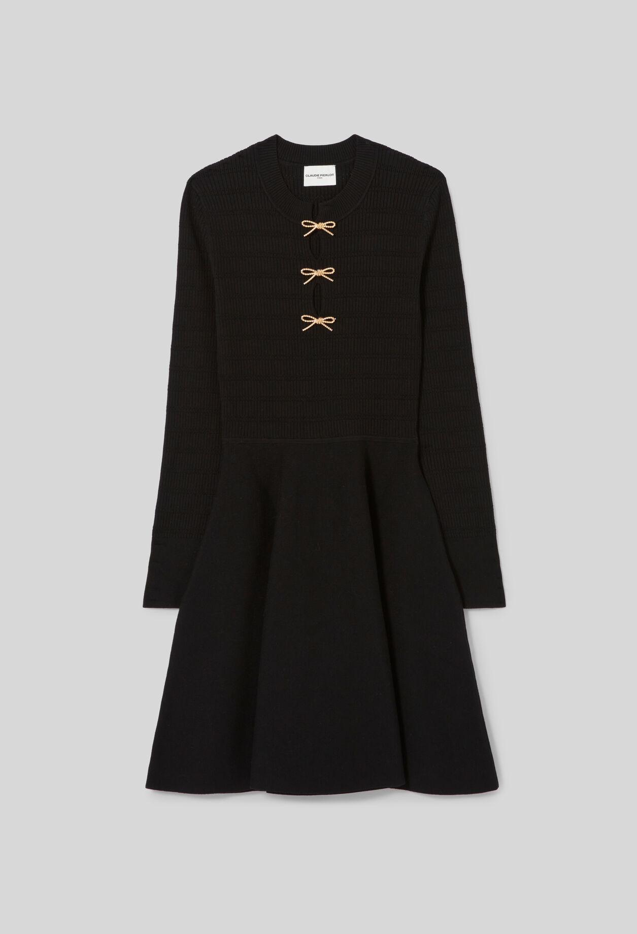 Vestido corto de punto con nudos
