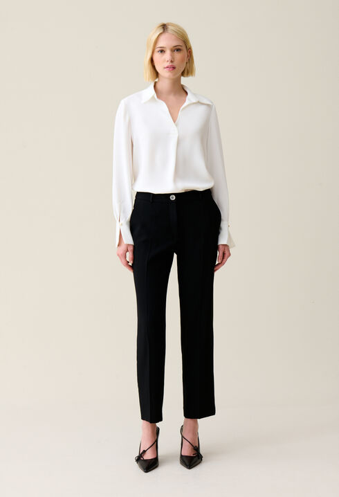 Blusa fluida en crudo