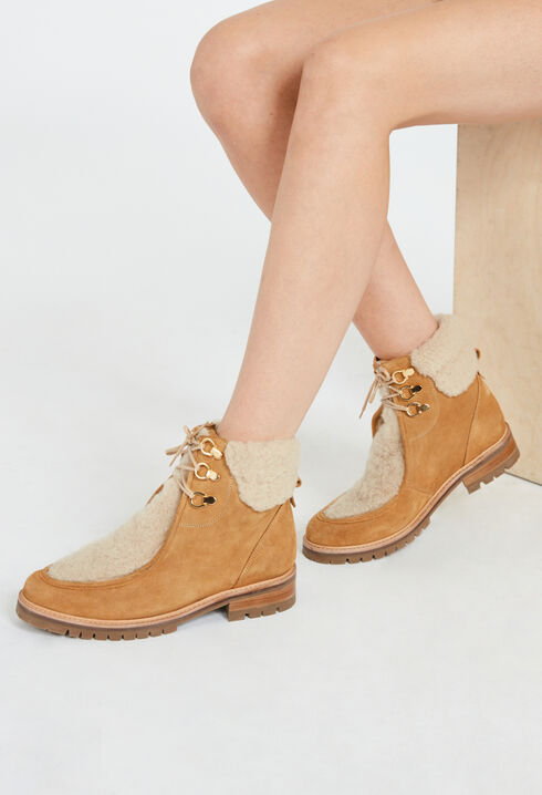Botines caramelo de ante forrados