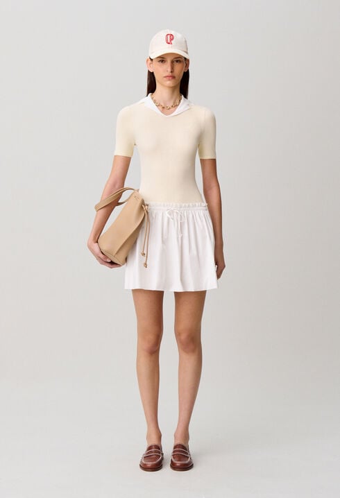 Vestido corto bimateria