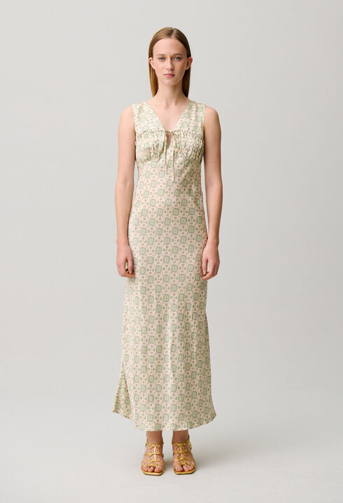 Vestido satinado estampado