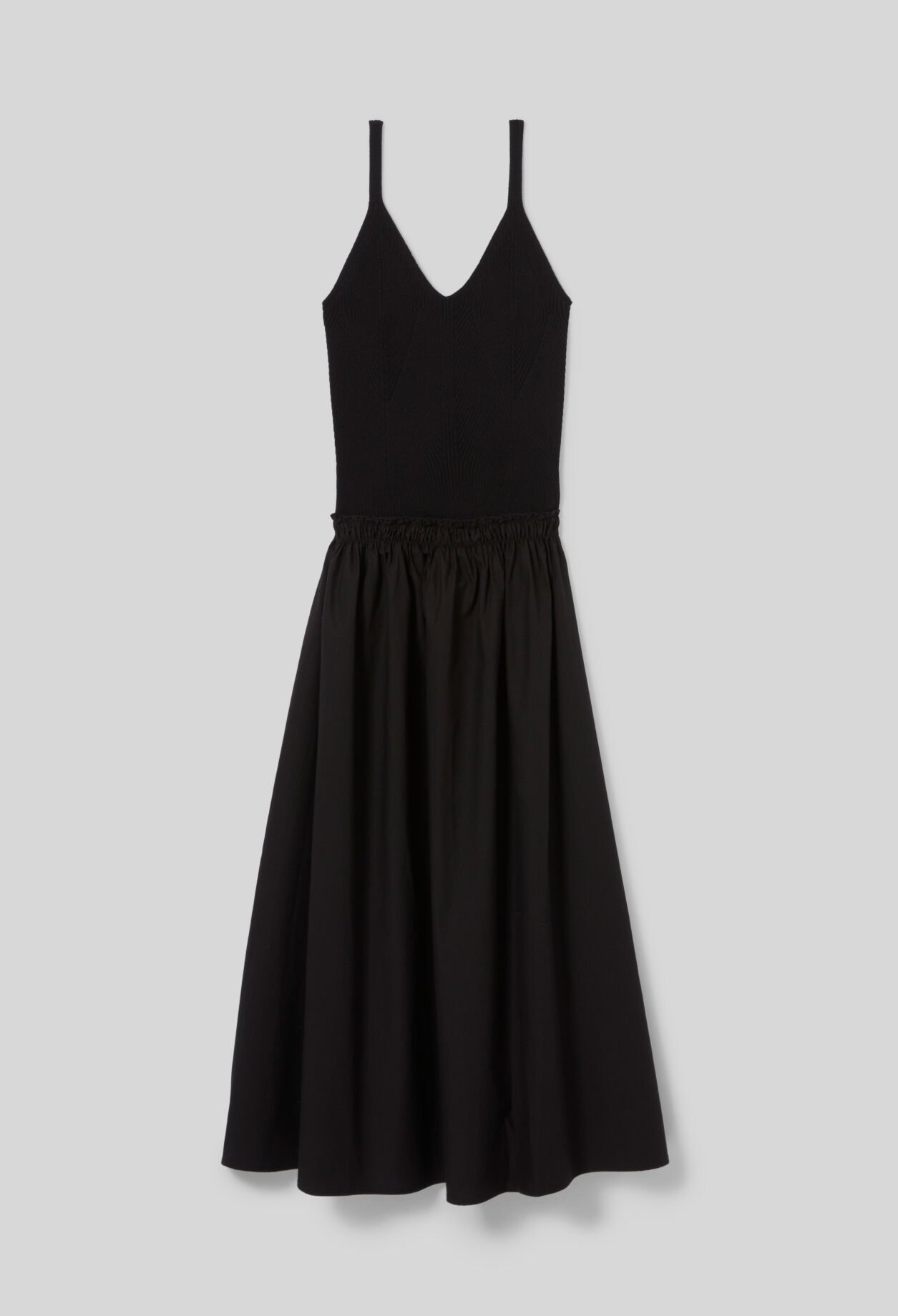 Vestido midi con cuerpo de punto