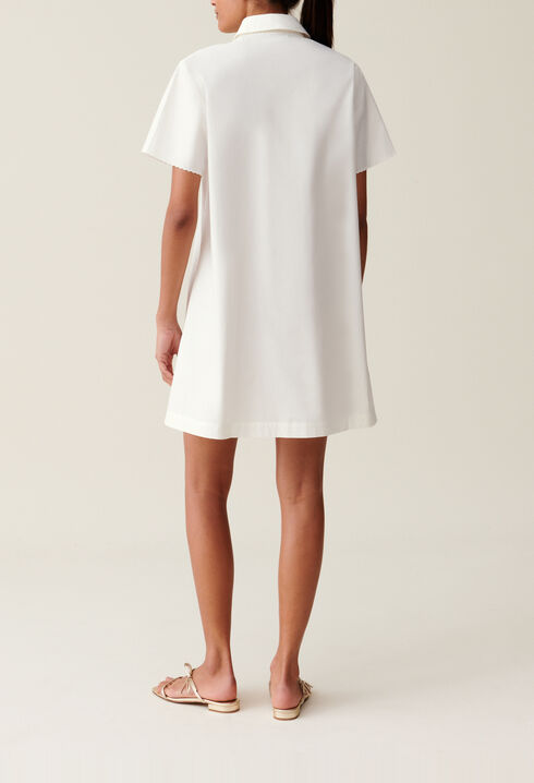 Vestido camisero blanco bordado
