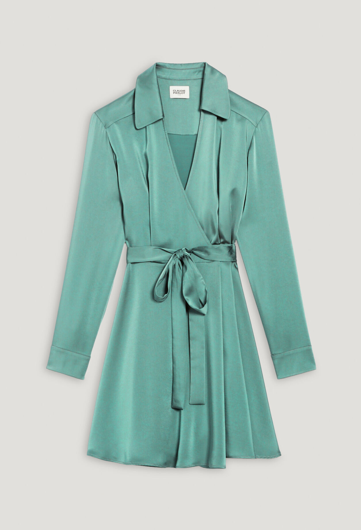 Vestido corto cruzado verde