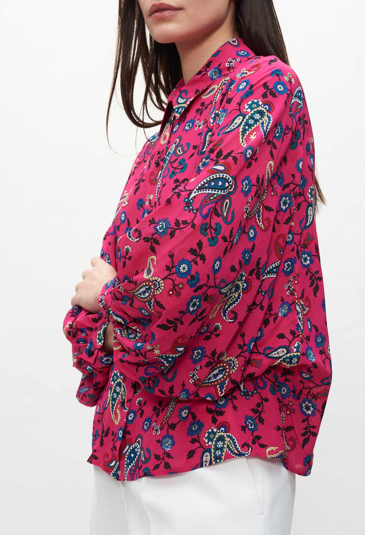 Camisa estampada rosa fucsia
