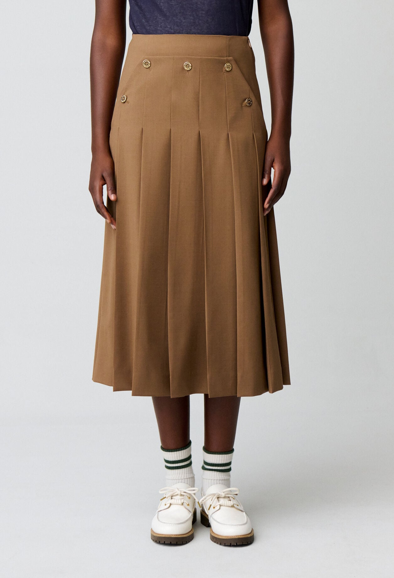 Falda midi plisada