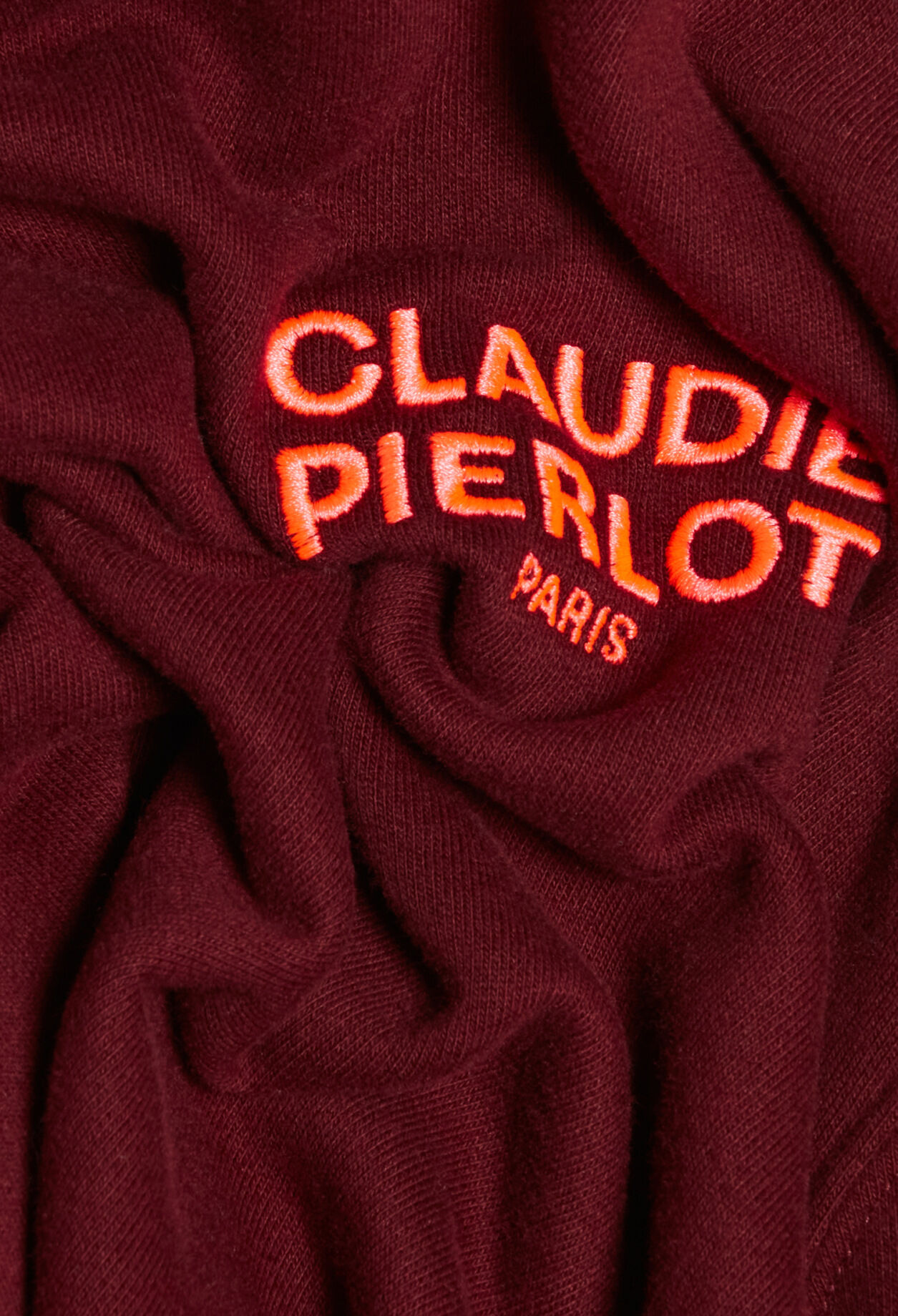Sudadera burdeos recta con logotipo