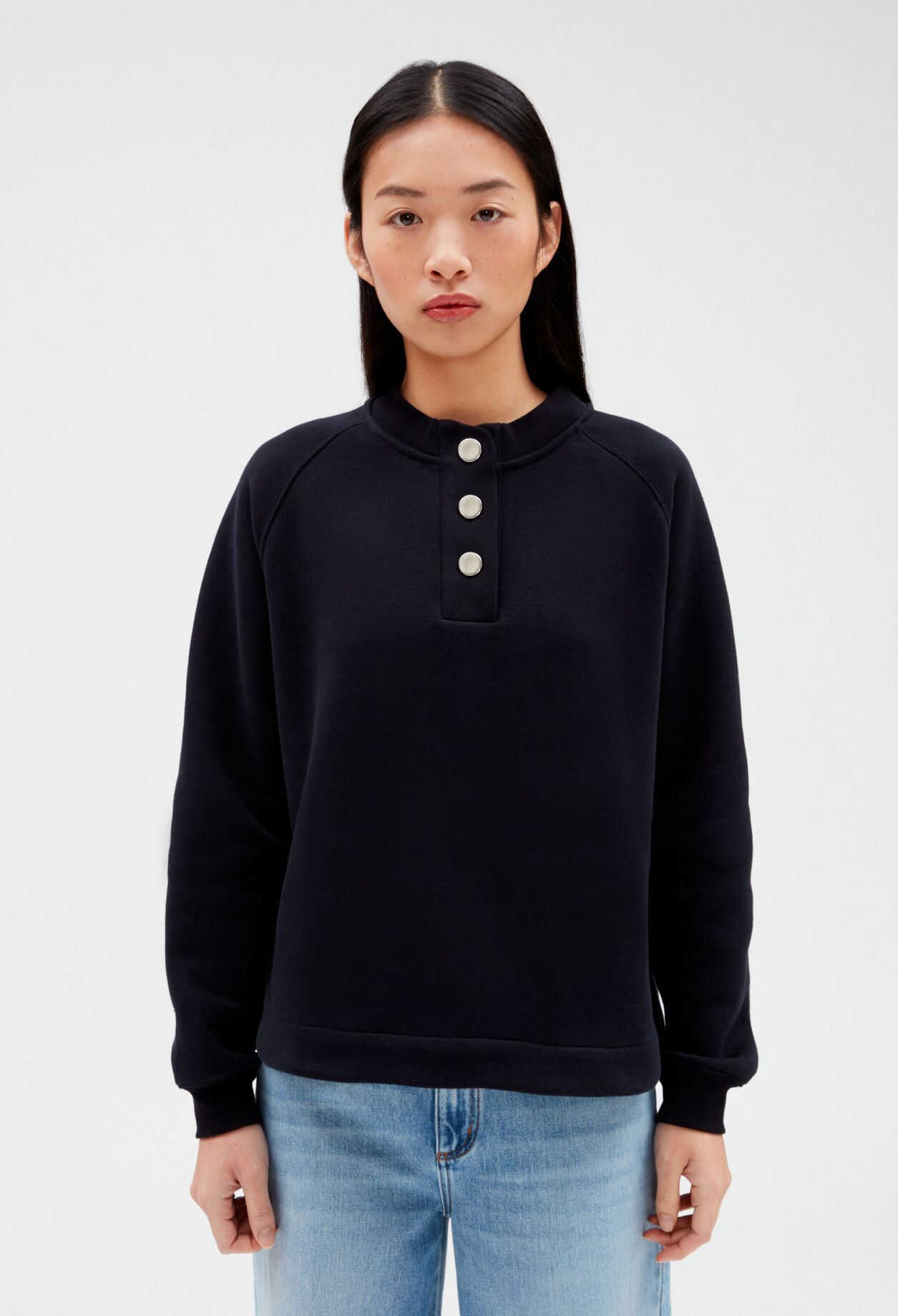 Sudadera con cuello extraíble azul