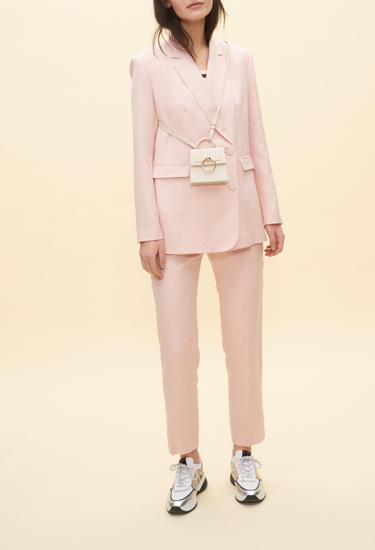 Chaqueta de traje rosa