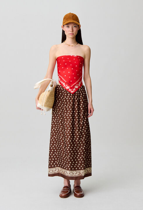 Falda estampada fluida