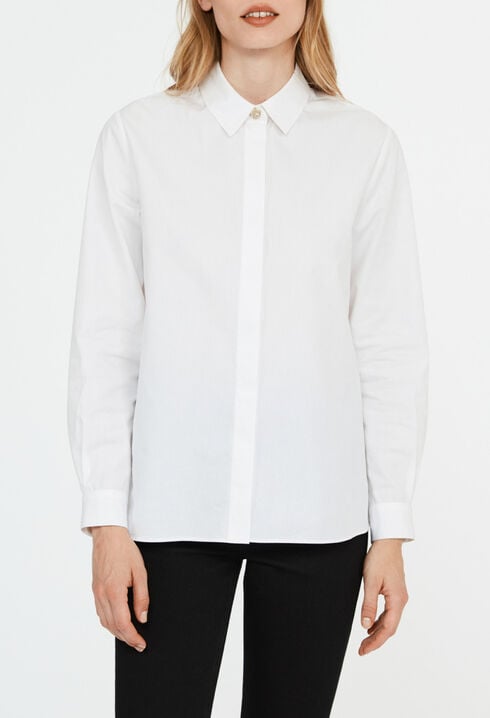 Camisa blanca de algodón