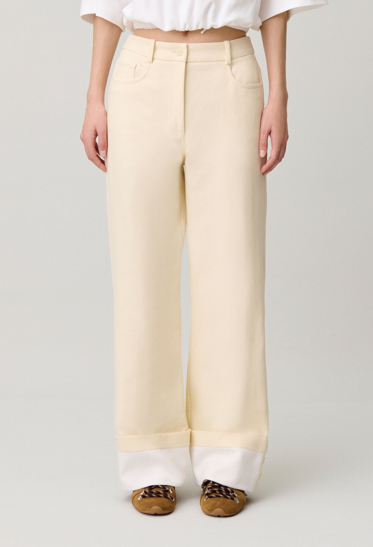 Pantal&oacute;n recto de algod&oacute;n elegante