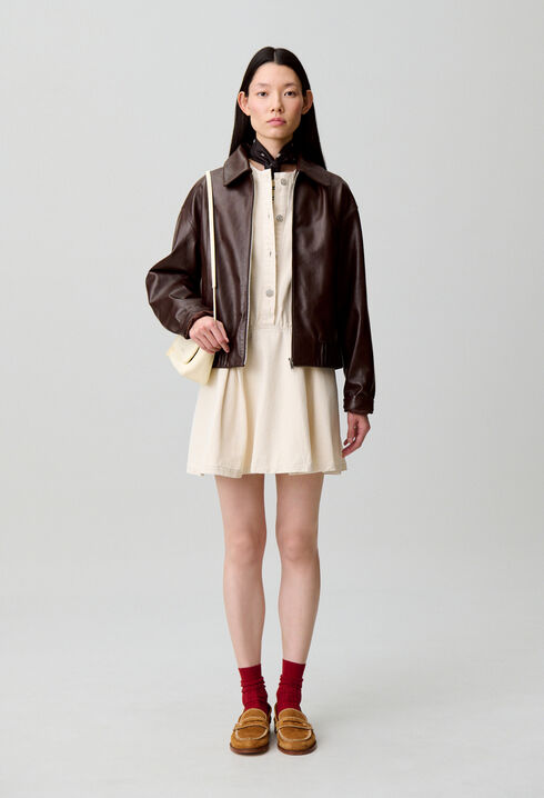 Vestido denim claro evasé