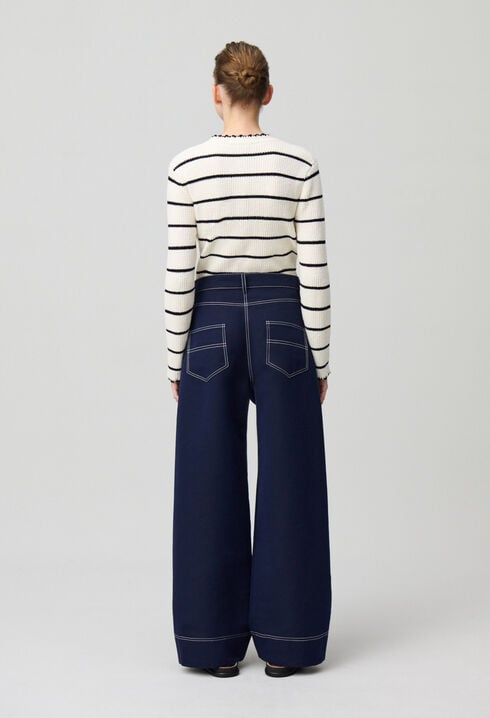 Pantalón ancho con dobladillos