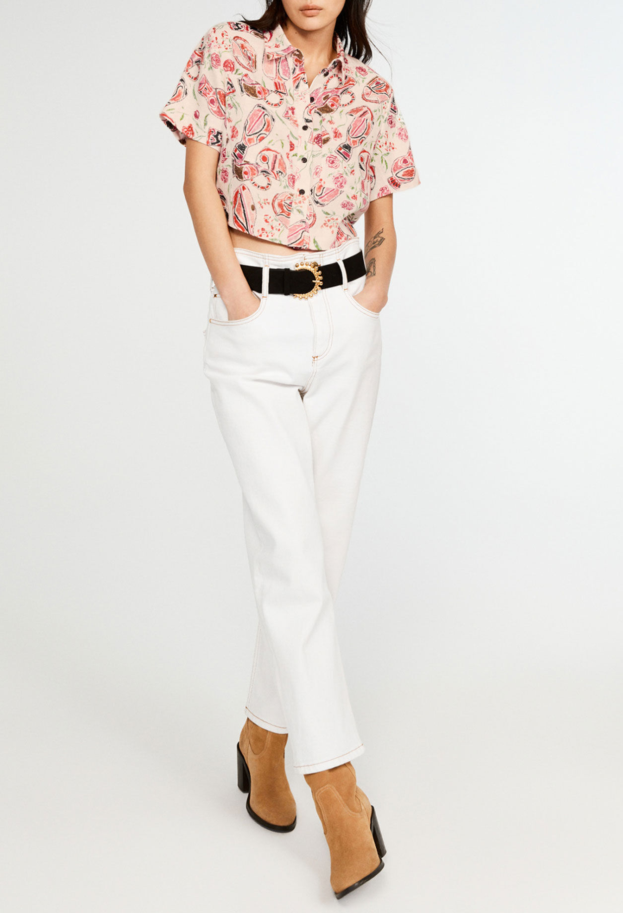 Camisa corta estampada