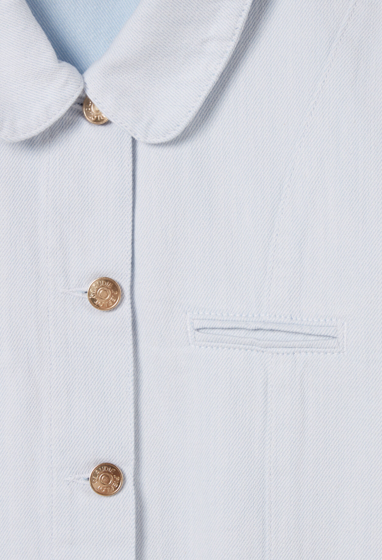 Vestido corto de denim con pliegues