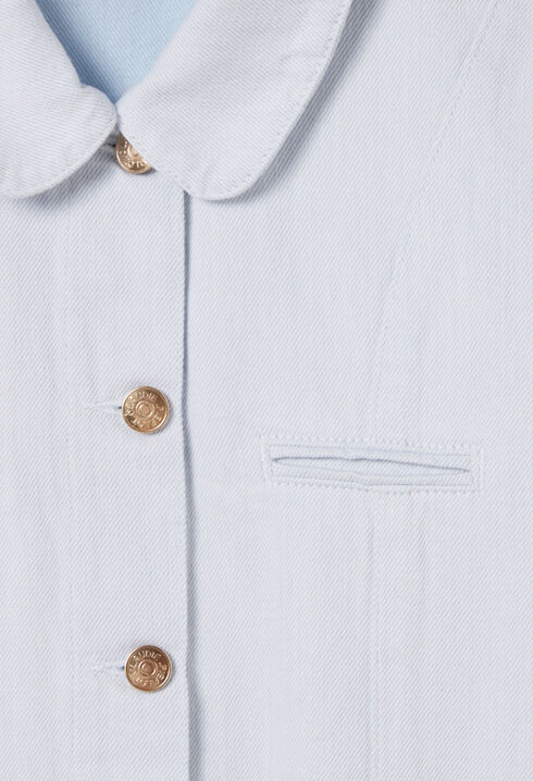Vestido corto de denim con pliegues