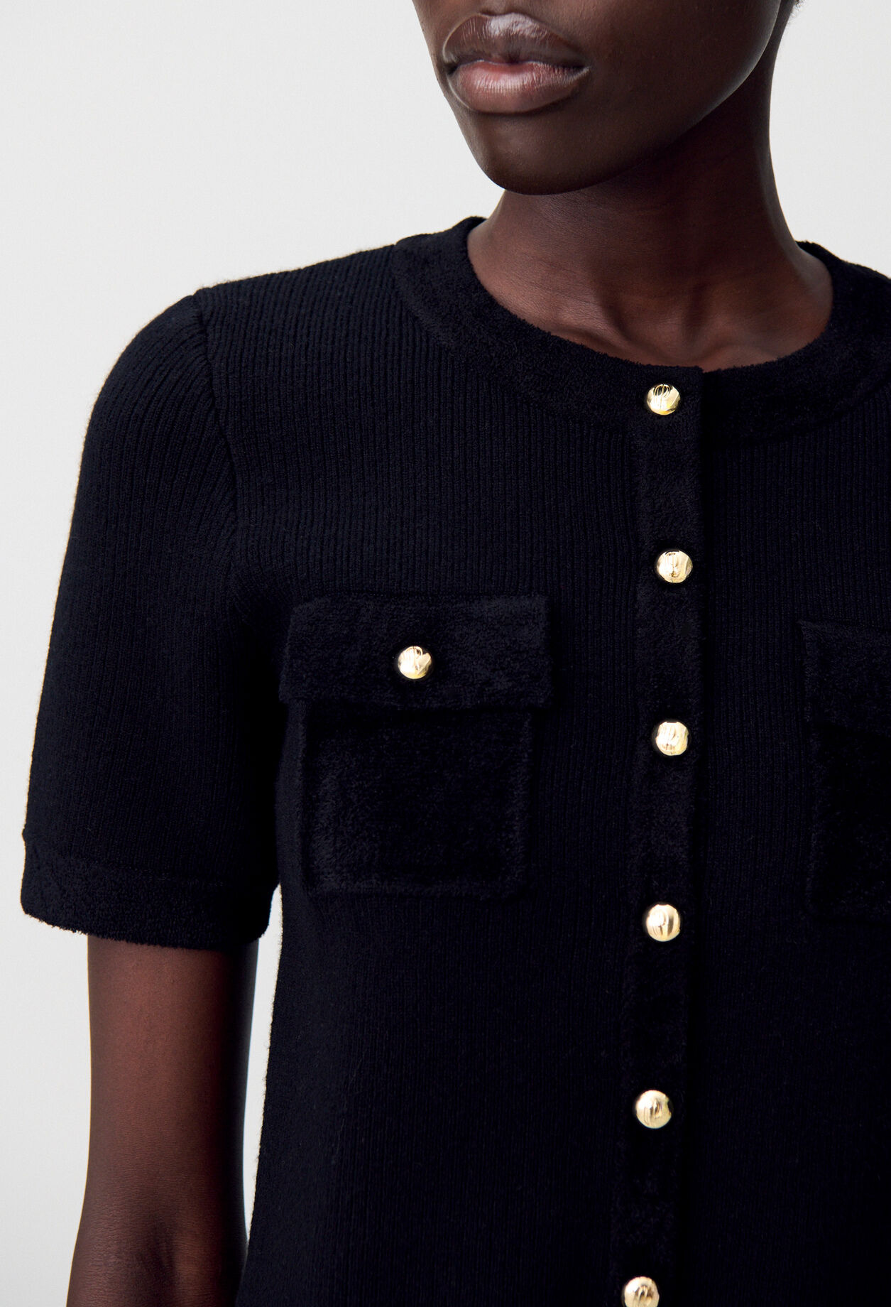 Cardigan de punto de terciopelo