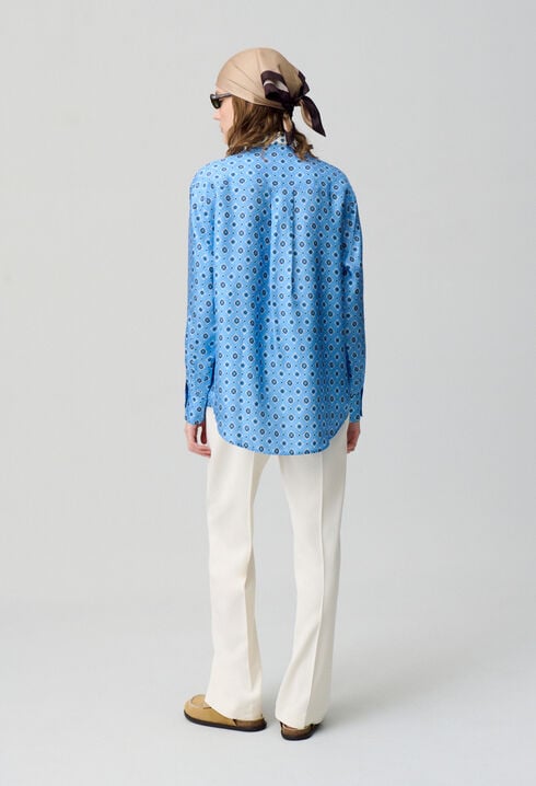 Camisa recta de seda