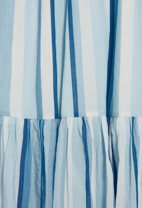 Vestido largo a rayas azul