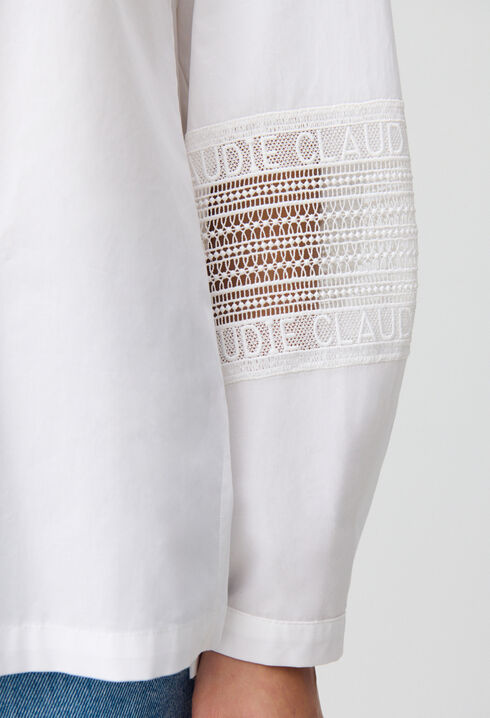 Camisa algodón cuello volante