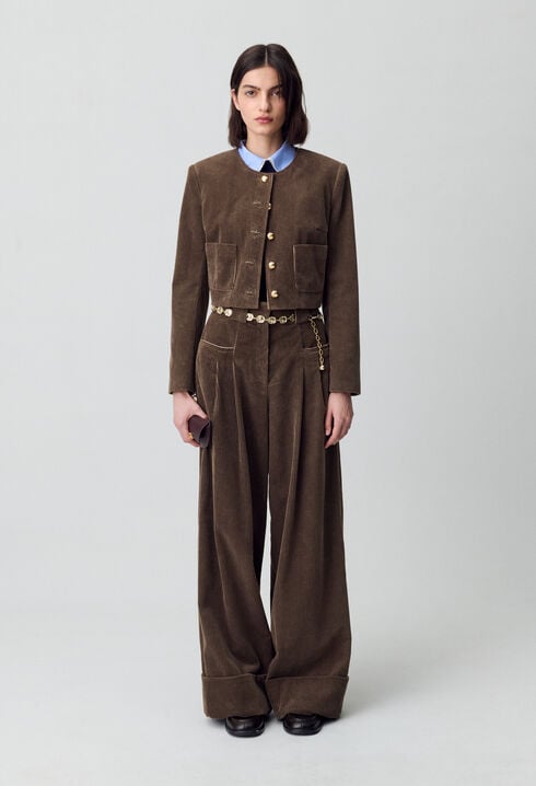 Pantalón amplio de terciopelo