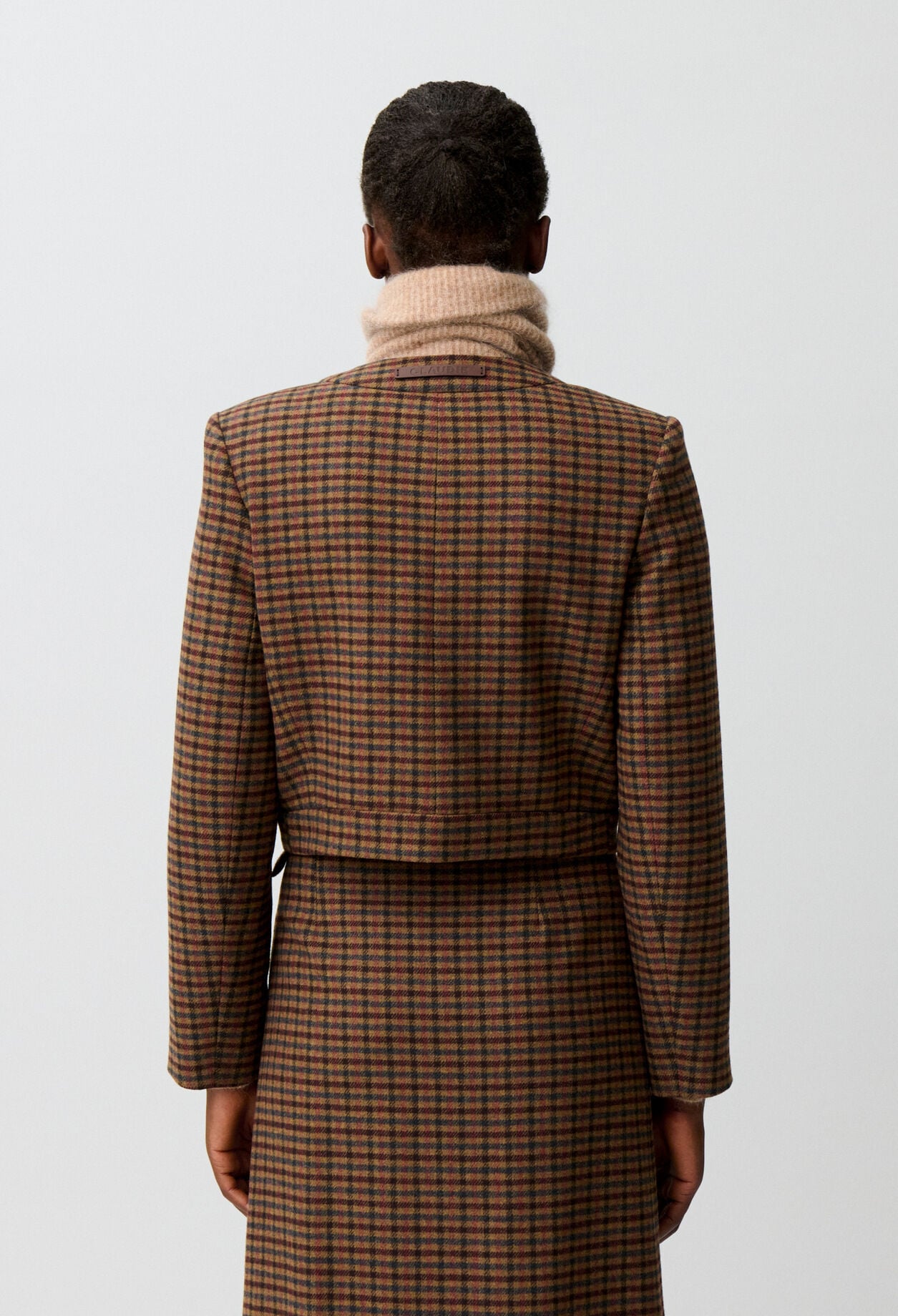 Chaqueta recta de cuadros